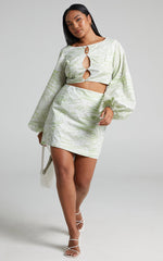 Charlie Holiday - Pricilla Mini Skirt in Abstract Wave