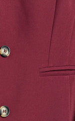 Irene Blazer - Fitted Cinched Waist Blazer in Wine
