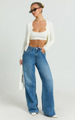 Katherine Cardigan - Long Sleeve Cardigan And Bralette Set in Cream