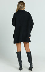 Luella Jumper - Oversized Turtle Neck Jumper in Black
