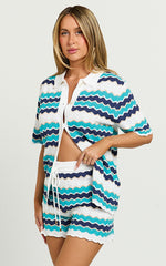 Runaway The Label - Hubert Top in Blue Multi