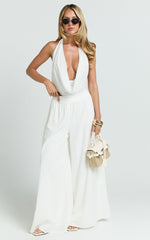 Tamara Pants - High Elasticated Waist Wide Leg Pants in White