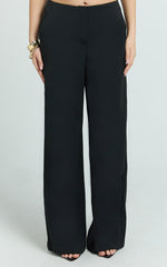 Frances Pants - Low Rise Relaxed Fit Pants in Black