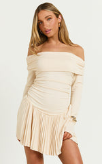 Lioness - Field Of Dreams LS Mini Dress in Oatmeal