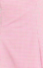Narissa Midi Dress - Halter A Line Dress in Pink Gingham
