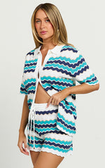 Runaway The Label - Hubert Short in Blue Multi
